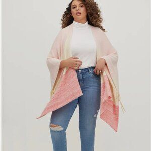 *Torrid Tricolor Dip Dye Ombre Knit Ruana Poncho NWT – OS